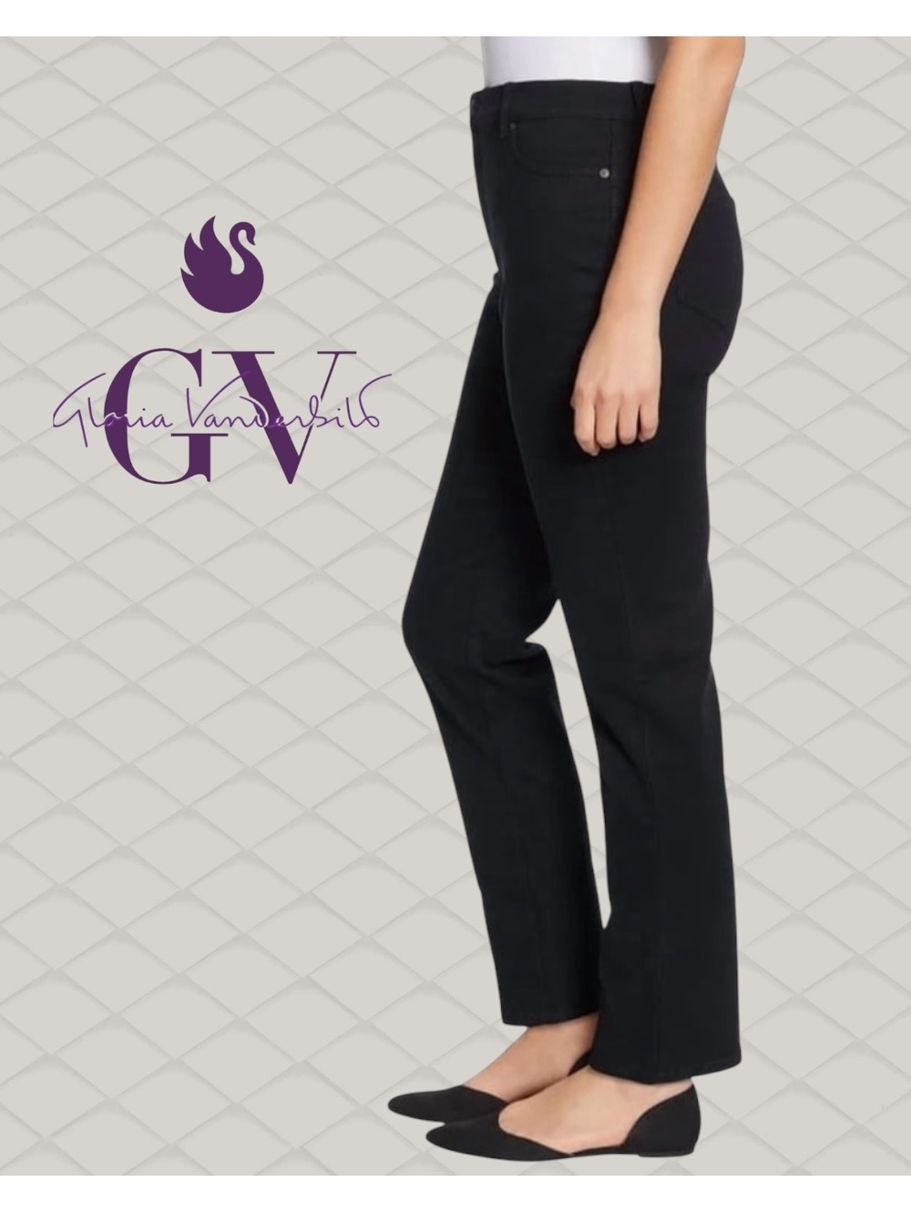 NWT Gloria Vanderbilt Amanda Black Slimming Jeans 18W Short
